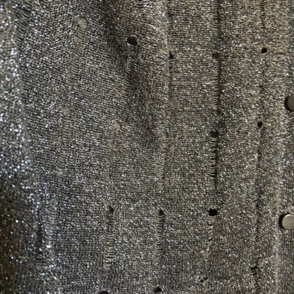 Slouchy Grey & Silver Gap Cardigan, Medium - Picture 4 of 5